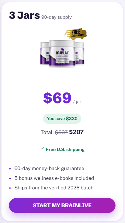 brainlive 3 bottles price